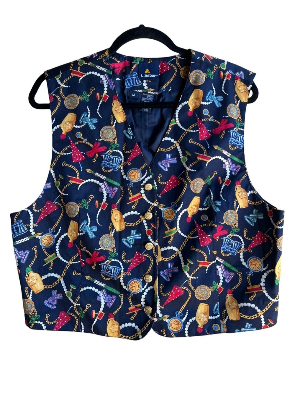 Lizsport Women's Vintage 80 Novelty Vest Size 14